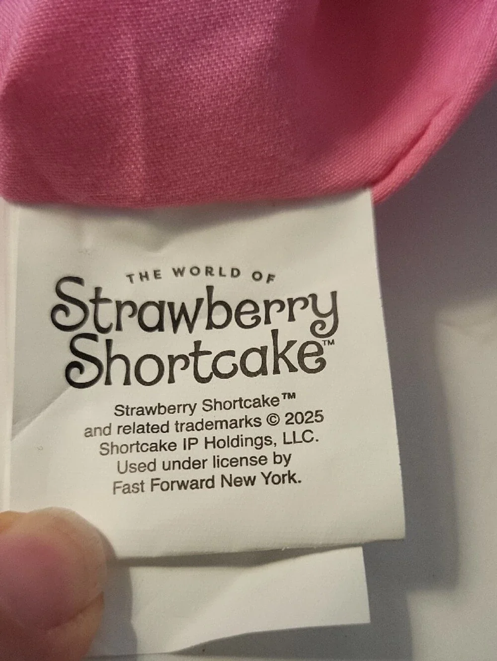 Pink Strawberry Shortcake Print Drawstring Mini Bucket Bag